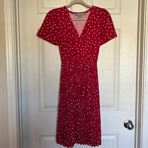 Lark & Grey sz PS red/white polka dot midi dress
